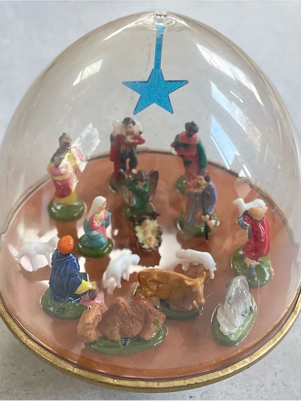 Vintage Ohio Art Revolving Musical Dome Rotating Nativity Scene Christmas Decor